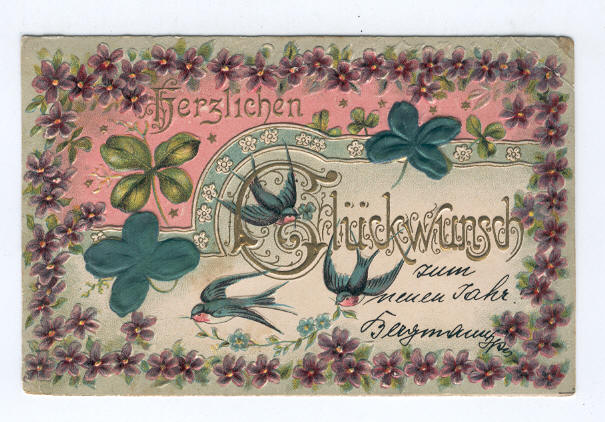 Herzlichen Gluckwunsch (vlaštovky a vyšívané čtyřlístky)
